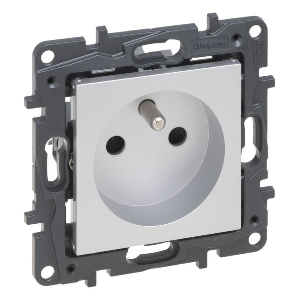 2P+E FRENCH SOCKET SHUTTERS, AUTO, ALUMINIUM image 1