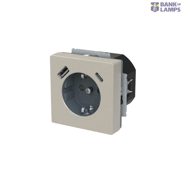 20 EUCB2USBAC-866-500 | gn. Schuko USB A+C | pure 866 stainless steel image 2