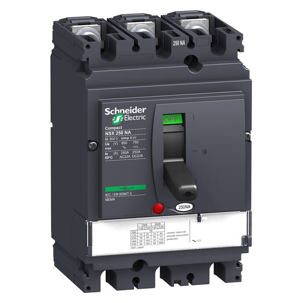 non automatic NA unit, Compact NSX 100NA switch disconnectors, 100 A rating, 4 poles image 1