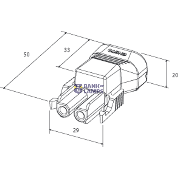 Coupler 2-p socket, str-rel, low, grey image 2