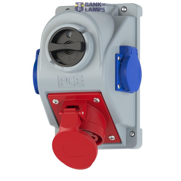Fixed socket COMBO-POL 16A 4P 6h IP44 image 1