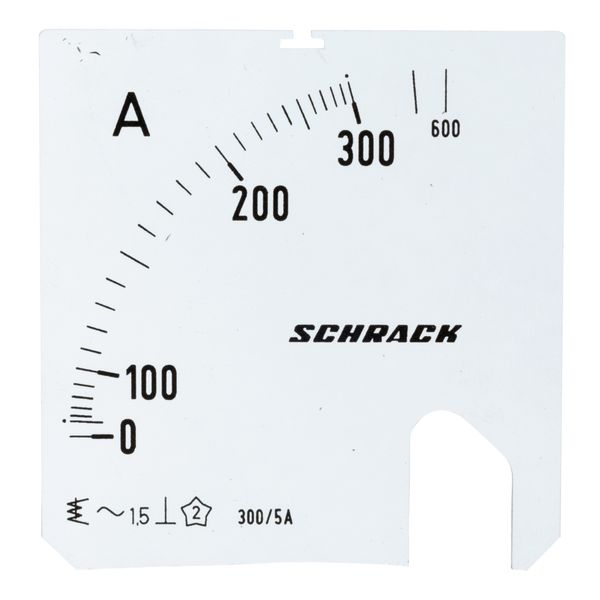 Scale Plate, 72x72mm, 300/600/5A AC image 1