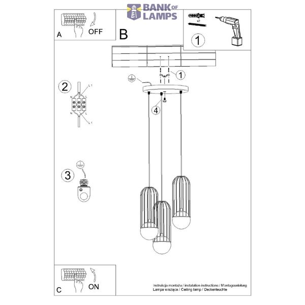 Pendant lamp BRINA 3P  white image 16