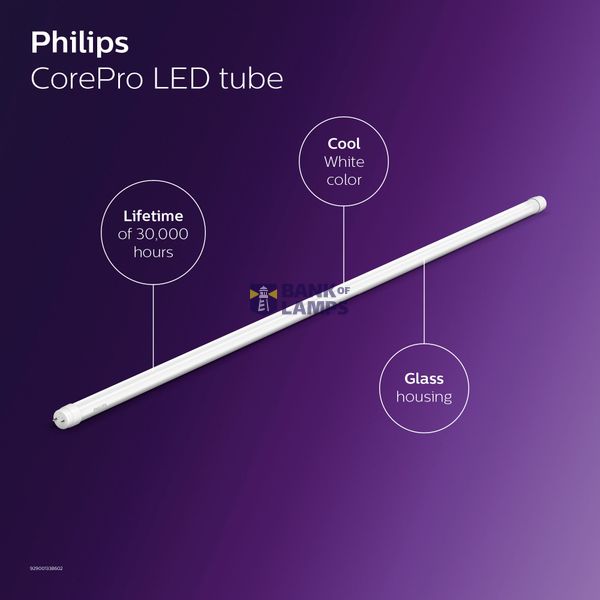 CorePro, LEDtube, T8, EM/Mains, 600 mm, 7.7 W, 18W TL-D, 3000 K, 4000 K, 6500 K, 850 lm, 900 lm, 900 lm, CRI 80, 50000 hour(s) image 3