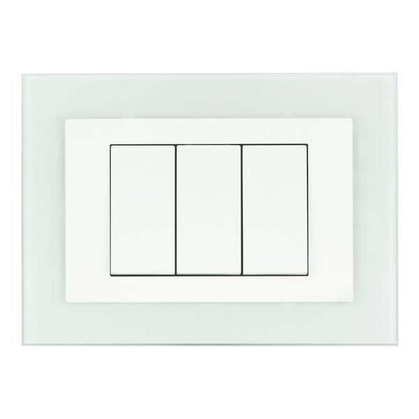 FRAME 3 MOD F/ ADAPTER 3 MOD CRISTAL/WHITE image 1