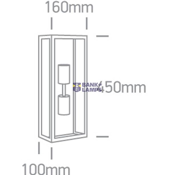 BLACK WALL LIGHT 12W 2xE27 IP43 image 3