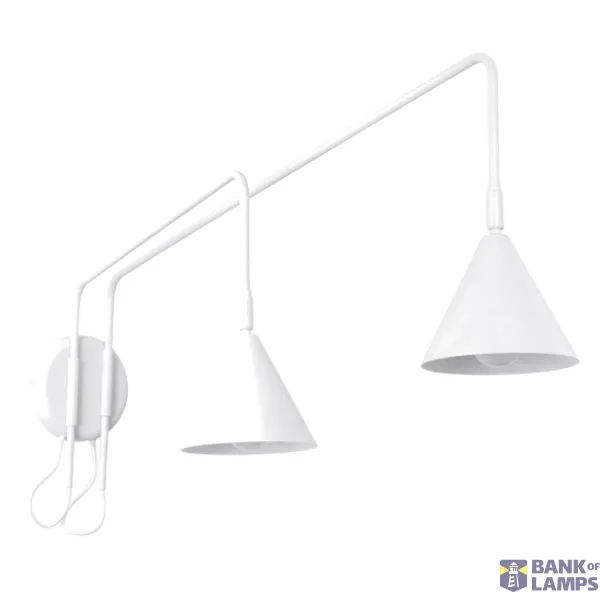 Wall lamp NOX 2 white with a switch image 1