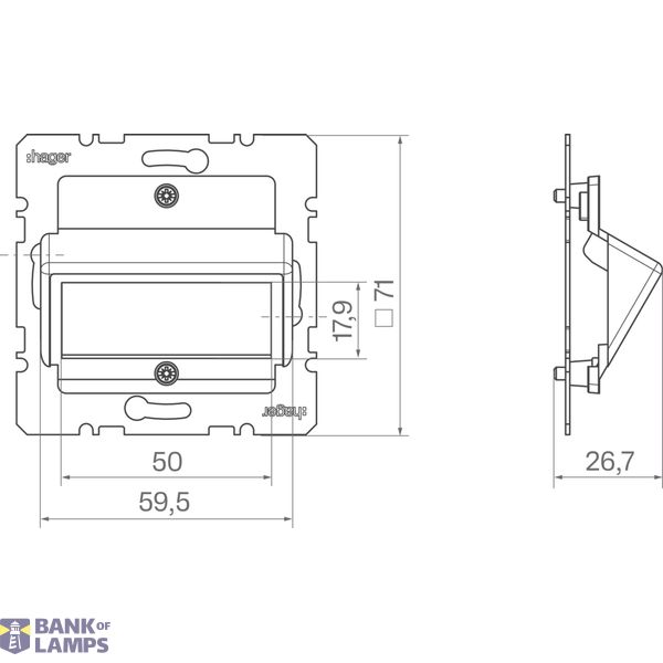 Centraalpl voor RDM dubbele module, A.x/C.x/S.x/B.x/Q.x/K.x wit glz. image 2