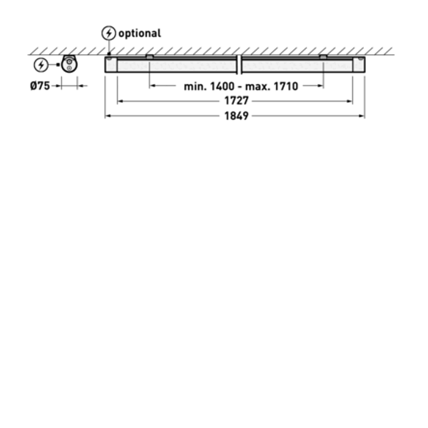 Weather-proof luminaires Tugra Prisms Grey tubular ET 56W 10000lm Narrow (N) IP69K IK03 3 SDCM 8281140 image 1