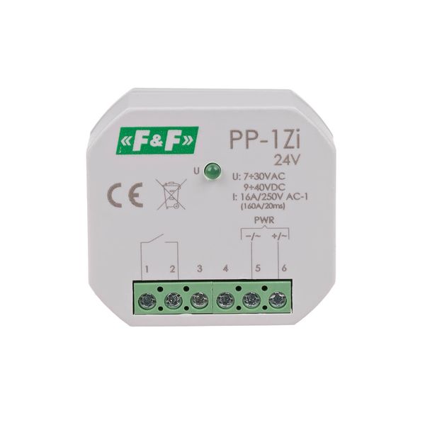 Electromagnetic relay, 1Z 16A, flush mounting, U=7Ã·30VAC/9Ã·40VDC; 1Z 16A (160A/20ms) image 2
