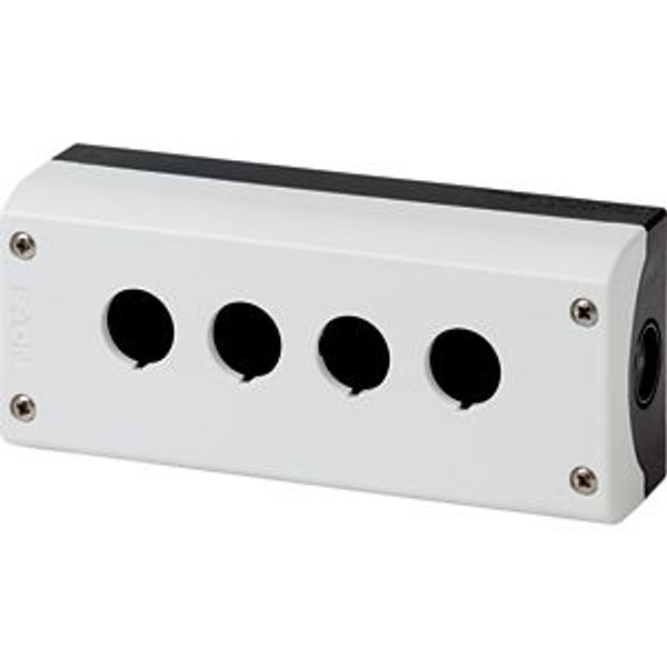 M22-I4-PG Surface mounting enclosure, RAL 7035, Number of locations: 4 image 2
