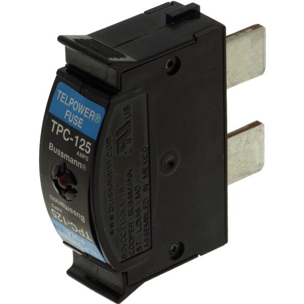 Eaton Bussmann series TPC telecommunication fuse, 80 Vdc, 60A, 100 kAIC, Non Indicating, Compact, Current-limiting image 1