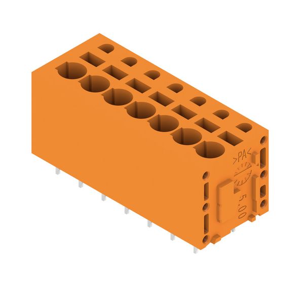 Printed circuit board terminals, 5.00 mm, Number of poles: 7, 180°, Solder pin length (l): 3.5 mm, tinned, orange, PUSH IN without actuator, Clamping range, max. : 2.5 mm², Box image 2