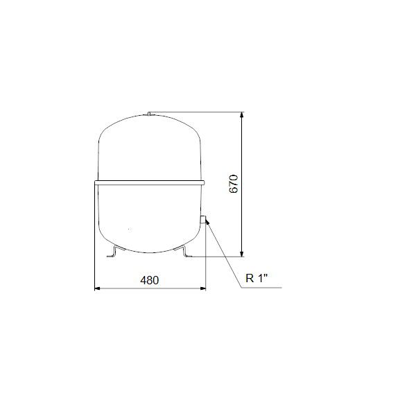 Expansion tank GT-HR-100 PN6 R1 V, vertical, diaphragm image 2