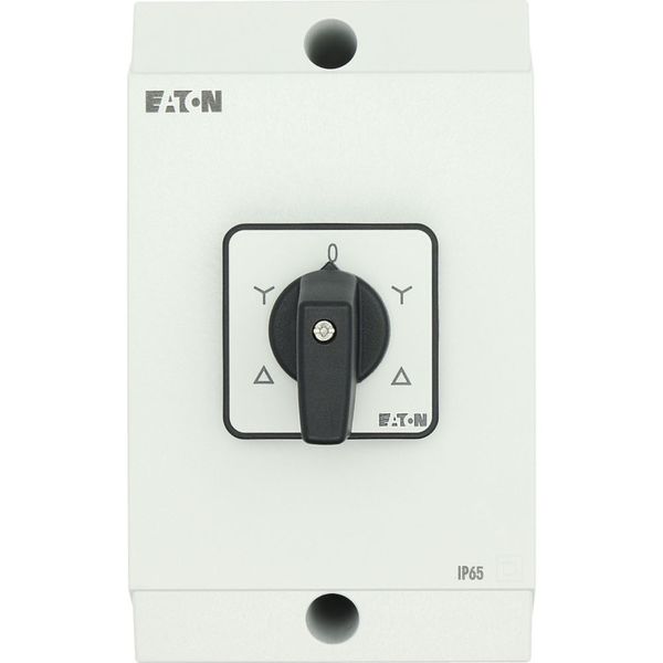 T3-5-15876/I2 Reversing star-delta switches, T3, 32 A, surface mounting, 5 contact unit(s), Contacts: 10, 60 °, maintained, With 0 (Off) position, D-Y-0-Y-D, Design image 50