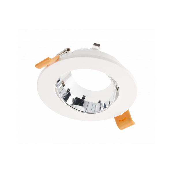 Spot luminaire housing ARIES, IP20, PC, Ø90*30 mm, round, white/chrome image 1