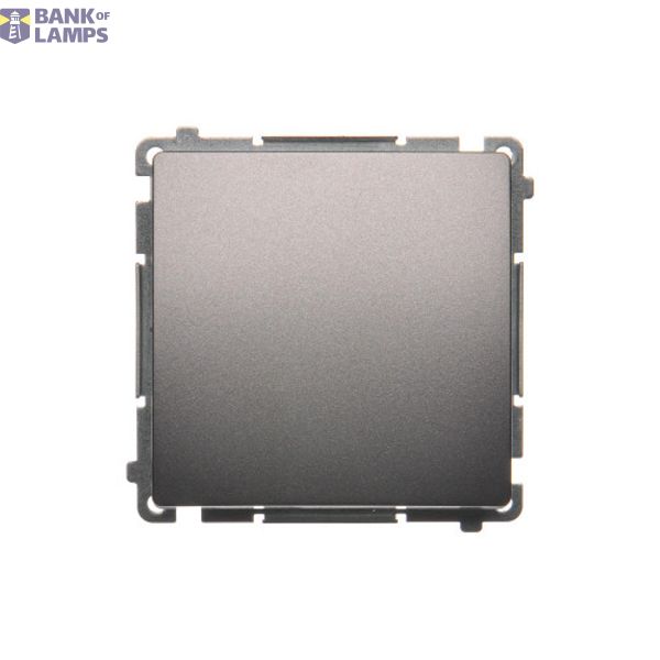 Single switch, (module), 16AX, Screw, Inox, metallized image 1