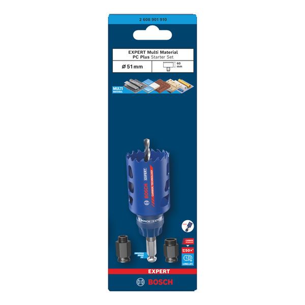 EXPERT Tough Material Hole Saw Starter kit 51 mm image 2