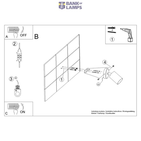 WALL LAMP LEMMI 1 WHITE GU10 1X40 IP20 image 6