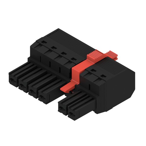 PCB plug-in connector, female plug, 7.62 mm, Number of poles: 6, 180°, PUSH IN without actuator, Tension-clamp connection, Clamping range, max. : 10 mm², Box image 3