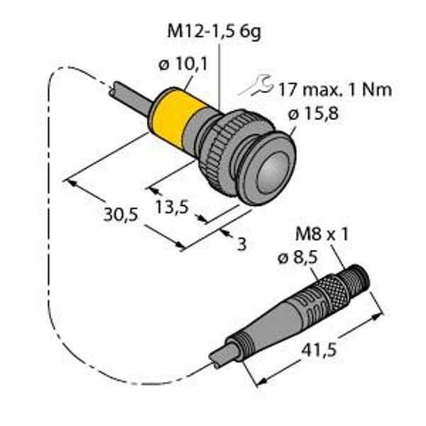 Photoelectric Sensor Opposed Mode Sensor (Receiver)   SB12TAPRQ3 image 1