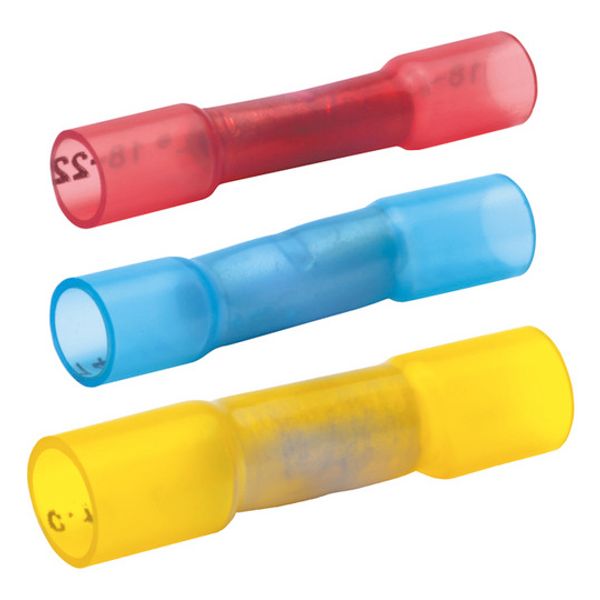 Butt connector with heat shrink insulation, 1.5-2.5 mm², AWG 15 to 13, blue, 36 mm, 680WS image 1