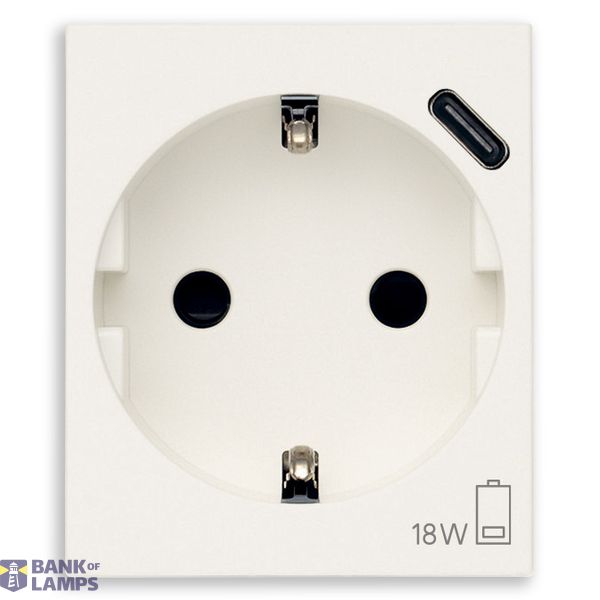2P+E 16A DE SICURY outlet +USBC 15 white image 1
