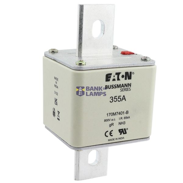 FUSE 355A 800V AC gR SIZE3 BOLTED TAG DI image 3