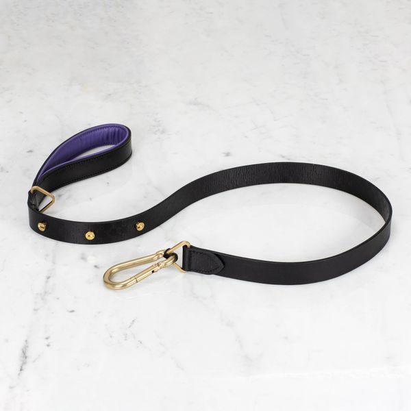 DOG LEAD / CROSS / BLACK / PURPLE / BRASS (27MM) image 1
