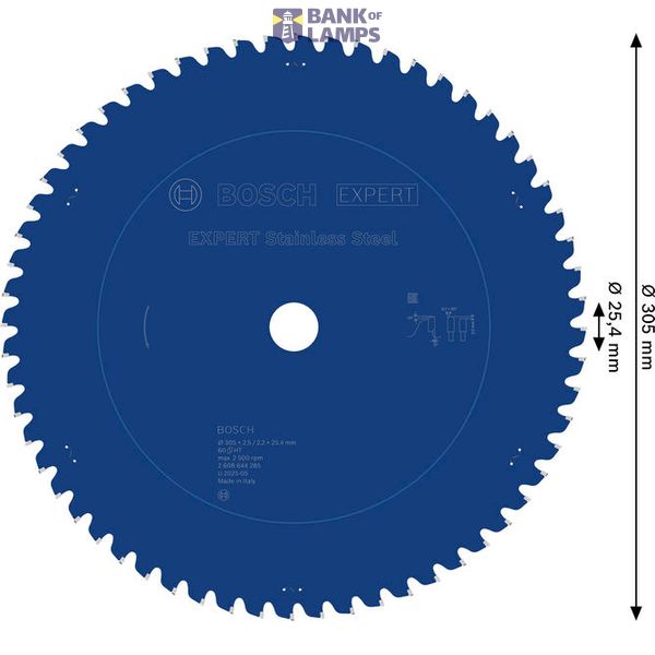 Circular saw blade Expert for Stainless Steel 305 x 25,4 x 2,5 x 60 image 2