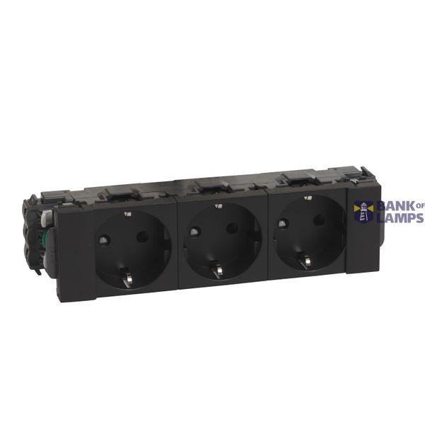 3X2P+E MOSAIC DIRECT CLIP SCHUKO STANDARD BLACK MAT image 2