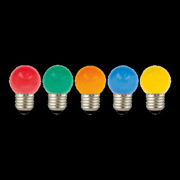 EcoPack 5pcs LED G45 E27 1W Multi-colour PC image 2