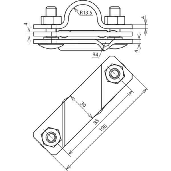 Connection clamp f. tubular earth rod St/tZn D 27mm f. Rd 7-10/Fl -40m image 2