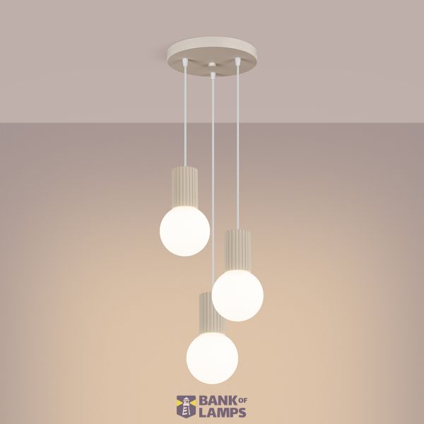 Pendant lamp HALO 3P beige image 8