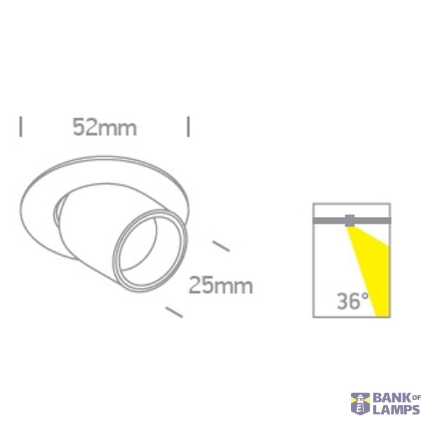 WHITE COB 3W WW IP20 350mA DIMMABLE DARK LIGHT image 3