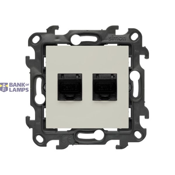 SOON ON SALE, Double IT socket RJ45 category 6, (module), Simon 24, IP20, cashmere image 1