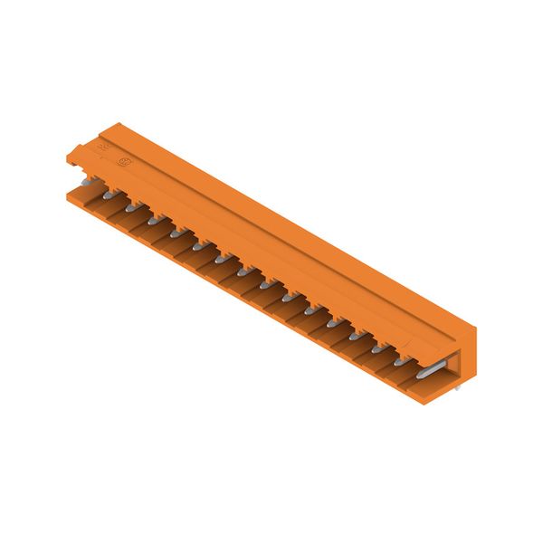 PCB plug-in connector, male header, open side, THT solder connection, 5.08 mm, Number of poles: 16, 90°, Solder pin length (l): 3.2 mm, tinned, orange, Box image 2