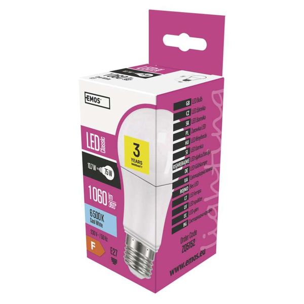 LED bulb Classic A60 / E27 / 10.7 W (75 W) / 1,060 lm / cool white image 1