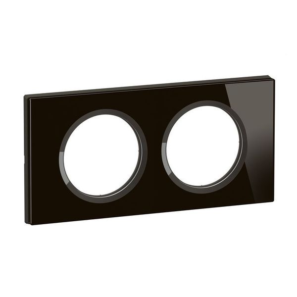 PLATE 2 GANG ONYX BLACK GLASS image 2