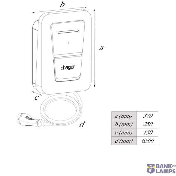 Witty Pro charging station cable 6.5m 22kW MID OCPP, compatible LLM XEM5x0 image 4