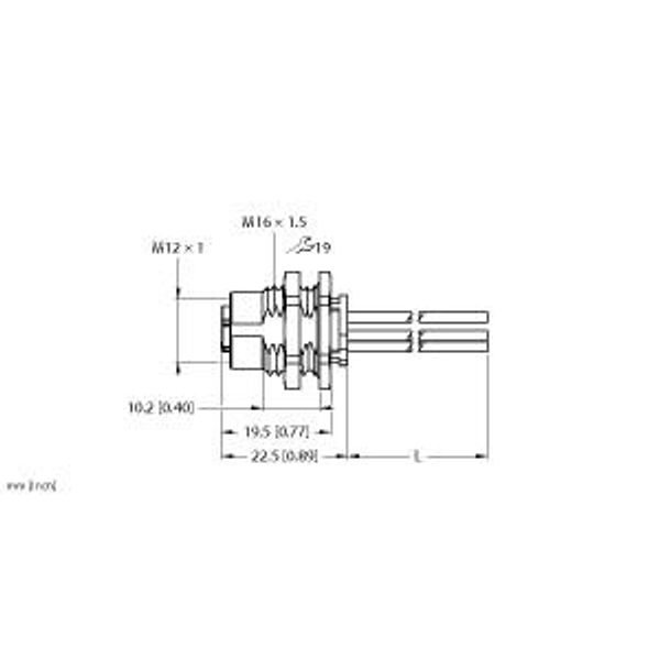 M12 Power Flange Rear-mounted   FKFD54PK-1/M16 image 1