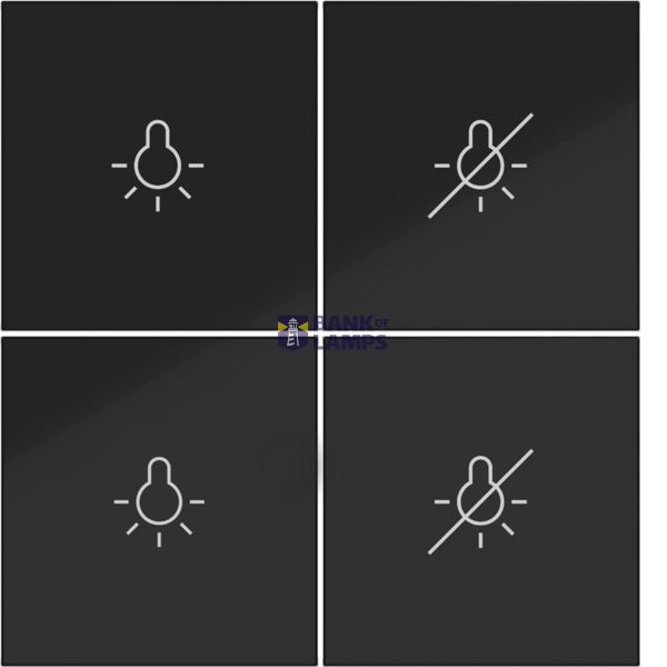 KNX pushbutton cover, 4-V, light on/off, A.x/C.x, night black glossy. image 1