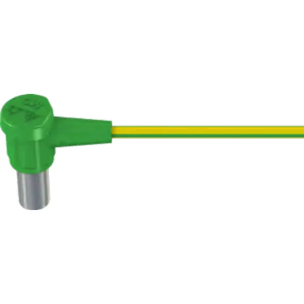 POAG connection cable with (socket, angled) to (open end), 1 m, green/yellow, PVC, 4.0 mm², 55.3232-10020 image 1