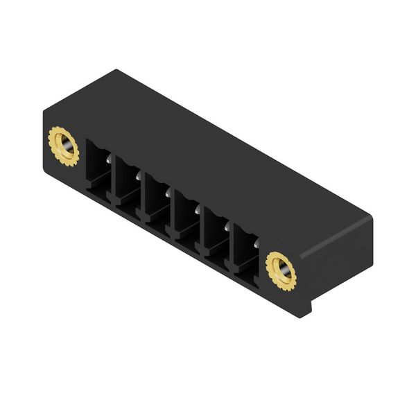 PCB plug-in connector, male header, Flange, THT solder connection, 3.81 mm, Number of poles: 6, 270°, Solder pin length (l): 3.2 mm, tinned, black, Box image 2