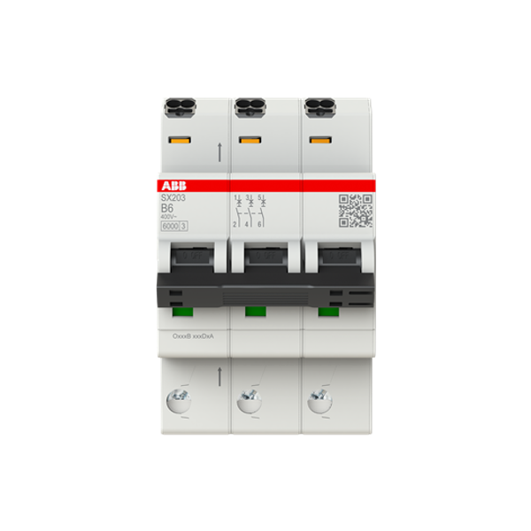 Circuit breaker Flexline B-Char., 6kA, 6A, 3P FlexLine Push-in technology image 1