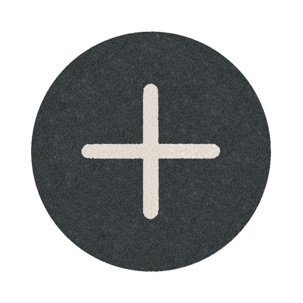 Button plate flat with inscription, black with white " + " image 1
