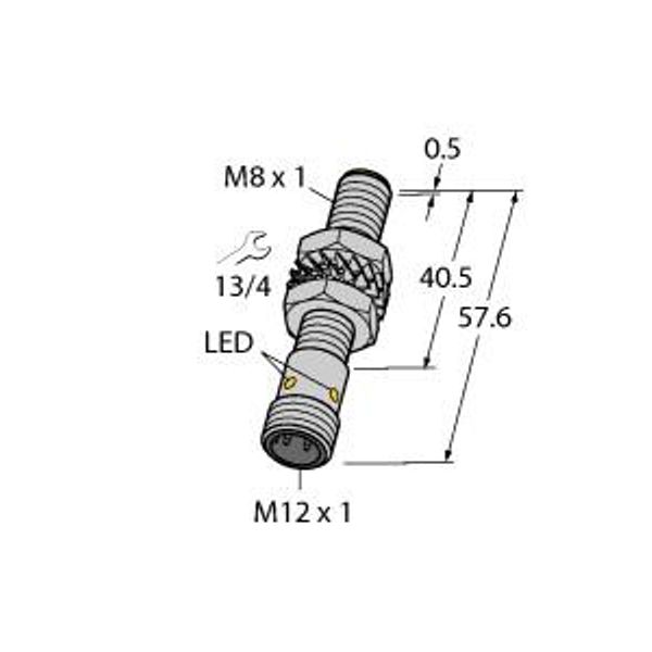 Inductive Sensor With Increased Switching Distance   BI2-M08E-AN6X-H1341 image 1