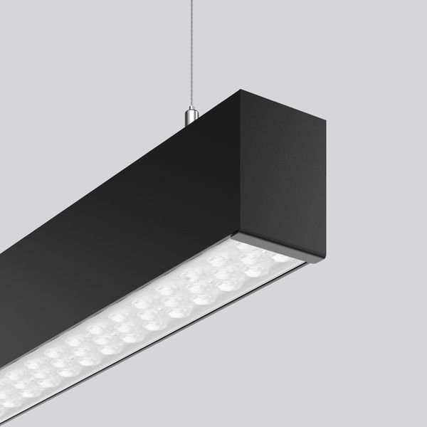LINEDO single IP20, 31 W, 4550 lm, 830, black, DALI Pendant luminaires image 1