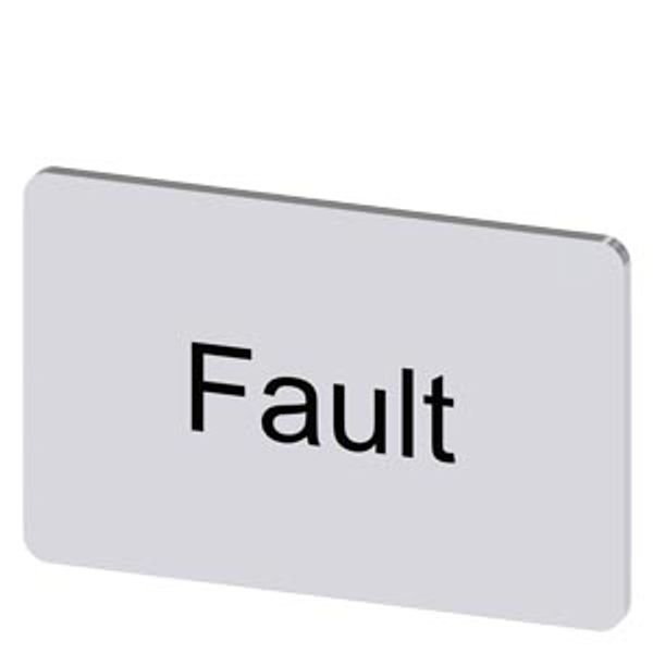 Labeling plate 17.5x27 mm, silver-colored label, labeling: Fault image 1
