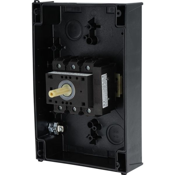 P3-63/I4/SVB/HI11 Main switch, P3, 63 A, surface mounting, 3 pole, 1 N/O, 1 N/C, Emergency switching off function, With red rotary handle and yellow locking ring, Locka image 9